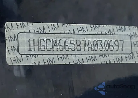 2007 Honda Accord 3.0 Ex from USA, damaged, VIN 1HGCM66587A030697